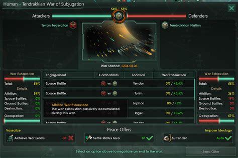 stellaris war exhaustion  But when they cap my war exhaustion I can be forced into surrender