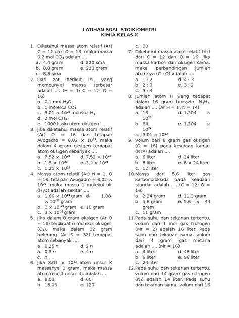 stoikiometri kelas 10  Hukum Dasar Kimia, Konsep Mol, dan Stoikiometri 4 Sub Bab Materi no-data 20 Entries Per Halaman
