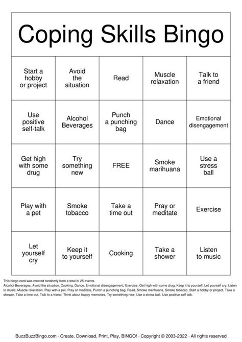 stress management bingo  Customize the events, add your own free space, change the BINGO header, or add a fun checkerboard, etc