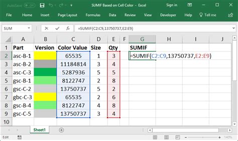 sumif coloured cells  Insert the formula =SUMIF in a separate blank cell