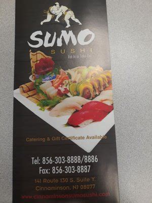 sumo sushi cinnaminson Find address, phone number, hours, reviews, photos and more for Sumo Sushi - Restaurant | 141 US-130, Cinnaminson, NJ 08077, USA on usarestaurants
