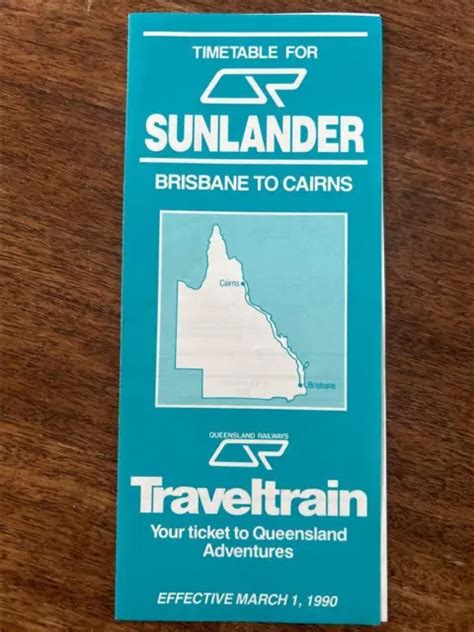 sunlander timetable I just returned from my annual trip( since 1987 ) to Brisbane and back from Townsville and have noted an interesting change to the locomotive use, which could possibly result in a small timetable change if this continues as I will explain below