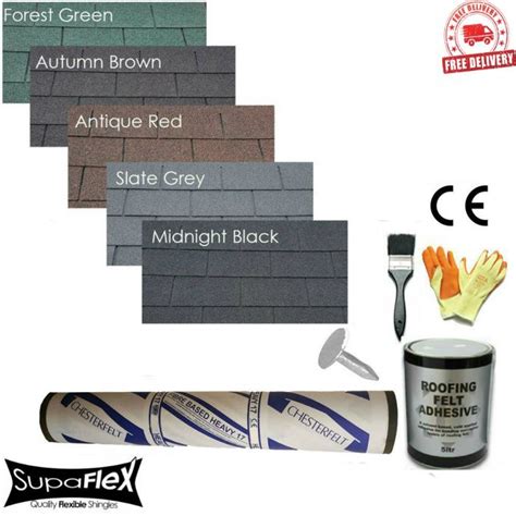 supaflex roof shingles A lovely choice of 5 colours: Red, Green, Black, Grey and Brown