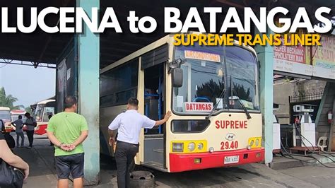 supreme bus lucena to batangas schedule 00; Batangas to Cubao via C5 (Alps, Jam) Batangas to LRT Buendia (Alps, DLTB, Jam, Ceres) Batangas to Lucena (Supreme) Batangas to SM Megamall (Ortigas) via Turbina Schedule: 4am to 8pm Fare: 249