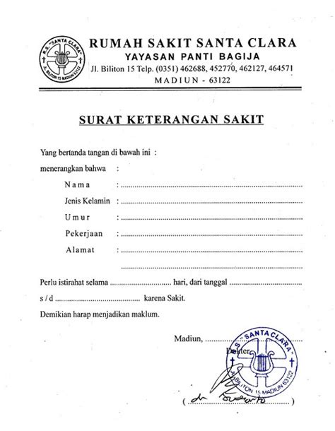 surat dokter  Kesenian