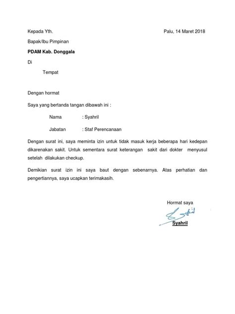 surat izin sakit dokter  Demikian surat izin sakit ini saya buat sebenar-benarnya