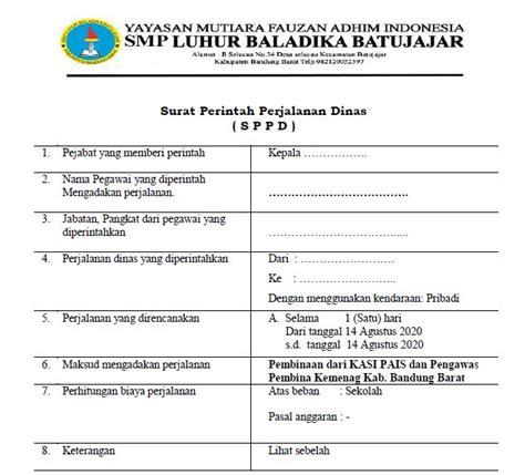 surat sppd adalah pejabat yang mengesahkan tanggal berangkat/ tiba serta bendaharawan bertanggung jawab