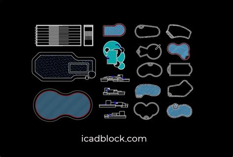 swimming pool furniture cad block  Furniture in plan