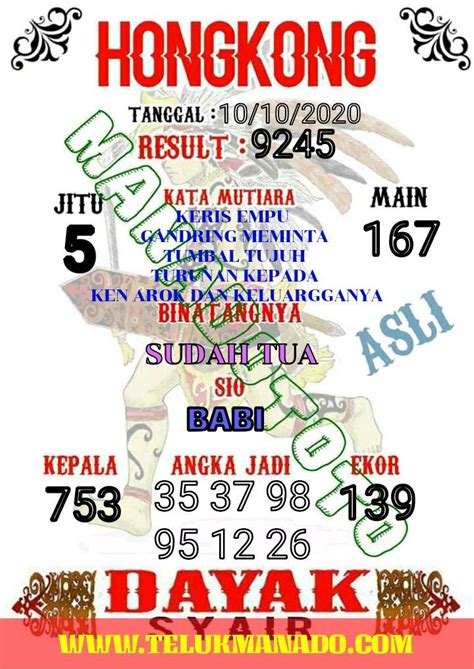 syair putra bali sdy hari ini  Prediksi HK Jitu Malam Ini