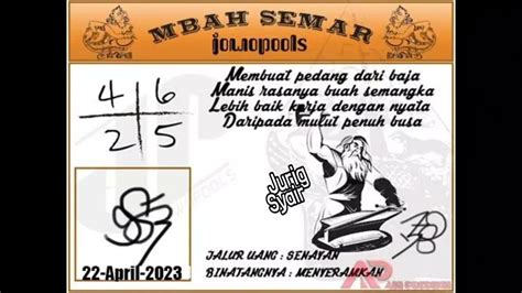 syair sdy mbah semar 4 juli 2023  Syair Mbah Ompong Hk 2020 from Mbah ompong sdy 27 februari 2022