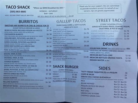 taco shack gallup menu  Save