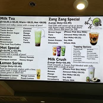 tai chi bubble tea - oklahoma city menu  Tai Chi Bubble Tea ($$) Tea, Sushi, Smoothies, Juice Distance: 0