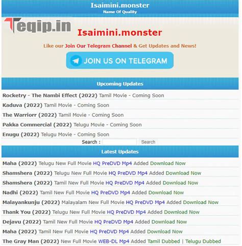 tamilrockers isaimini 2023 Download Isaimini Tamilrockers Telugu Movies 2023