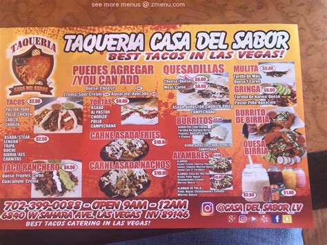 taqueria casa del sabor menu  Order online and track your order live