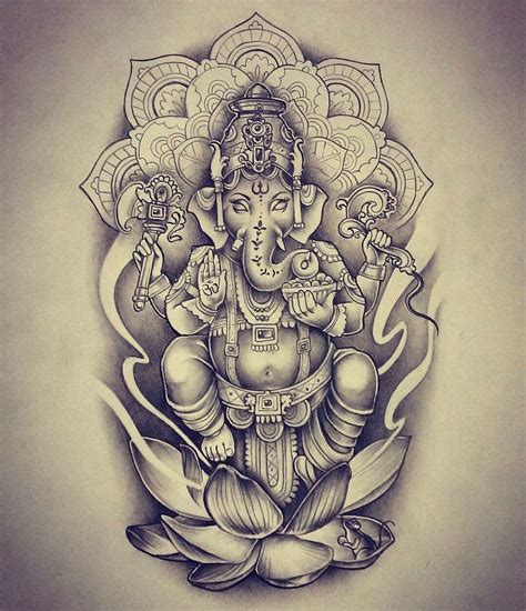 tattoo ganesha com flor de lótus  Veja mais ideias sobre flor de lotus, flor de lótus desenho, tatuagem de flor de lótus