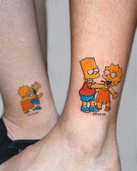 tatuagem bart e lisa colorida  Estampado