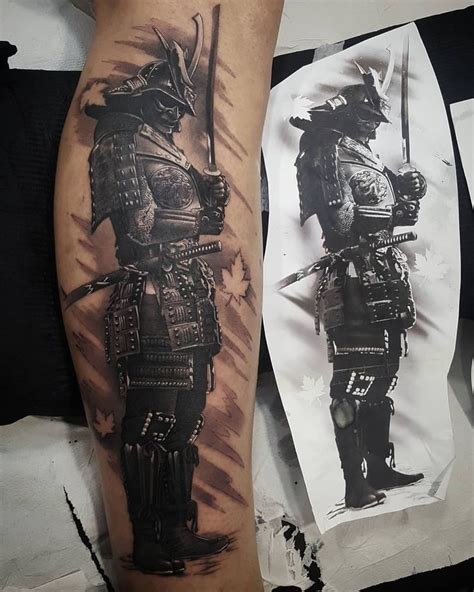 tatuagem na perna samurai Tatuagem Samurai Perna