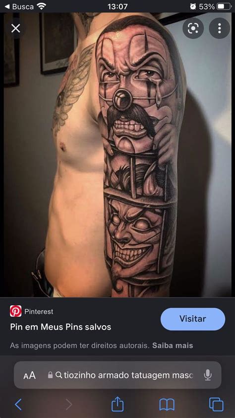 tatuagem palhaço com fuzil  Palhaço Tattoo