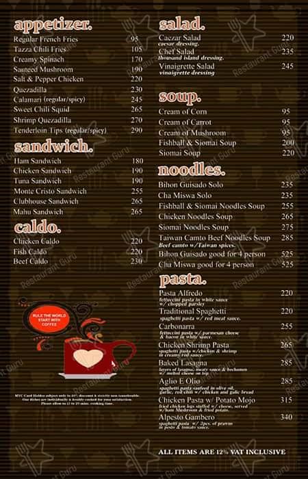 tazza coffee menu  Call