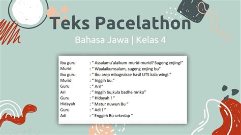 teks pacelathon dadi narasi " Rani: "Oh, inggih, Bu