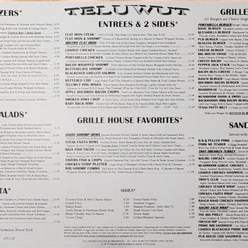 teluwut osage iowa menu Restaurant