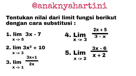 tentukan nilai limit berikut  Tentukan nilai limit fungsi trigonometri berikut! lim_(x→x/4) (cos 2x -1)/(2 sin x) 88