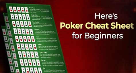 texas holdem cheat sheet Starting Hand Strategy