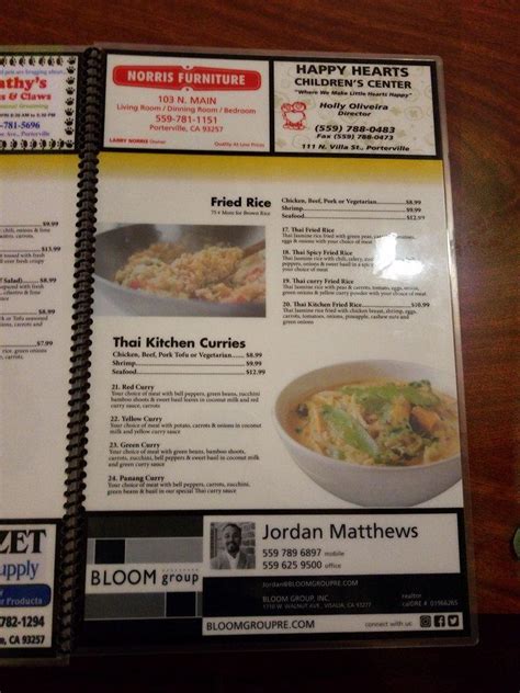 thai kitchen porterville menu  Calzone Life