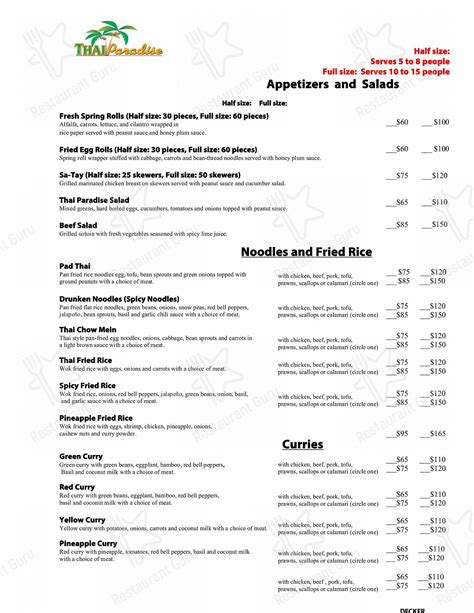 thai paradise edh menu  Michelle Kile 4 Elk Grove