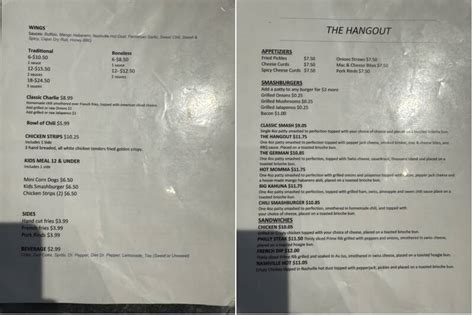 the hangout chanute menu  The Hangout « Back To Cottonwood, ID