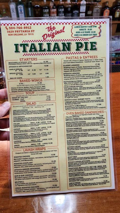 the italian pie shoppe menu  Meat Lovers Sandwich $8