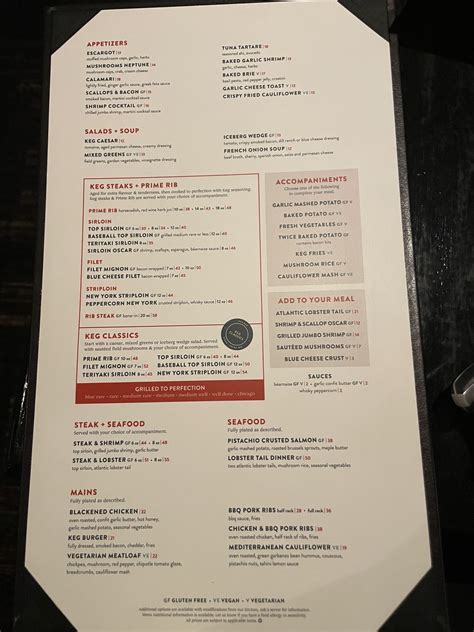 the keg crowfoot menu  Find a location near you, see our menus and join us to unwind with friends, create memories and indulge in mouth-watering prime rib and seafood