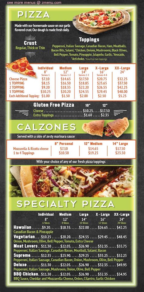 the pizza place acton menu 99 Medium Pizza today or tomorrow