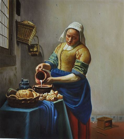 themilkmaide The milkmaid Johannes Vermeer Around 1660