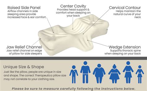 therapeutica pillow measuring tool  (22) Contoured pillow with ergonomic shape for neck support