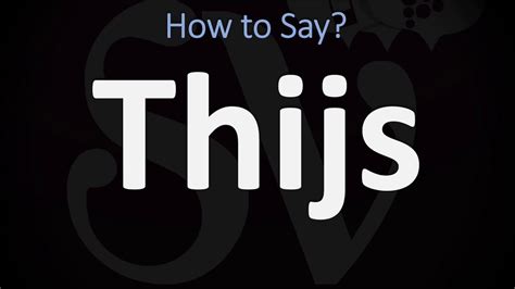 thijs pronunciation  How to say Thijs Jung in English? Pronunciation of Thijs Jung with and more for Thijs Jung