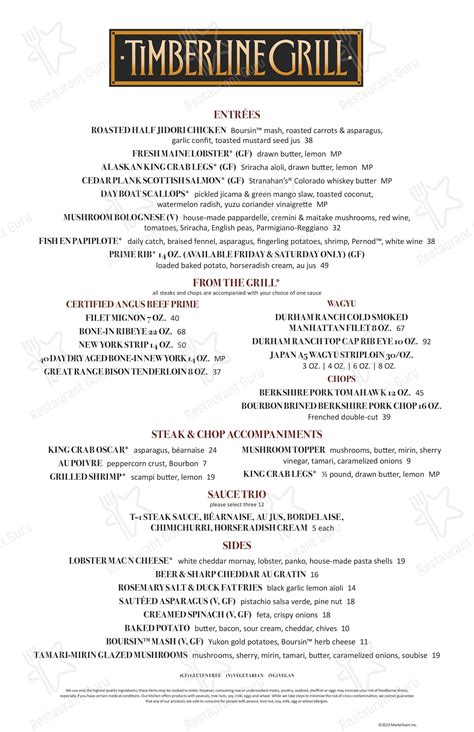 timberline grill menu Timberline Grill: Thanksgiving Dinner Superb - See 166 traveler reviews, 13 candid photos, and great deals for Black Hawk, CO, at Tripadvisor