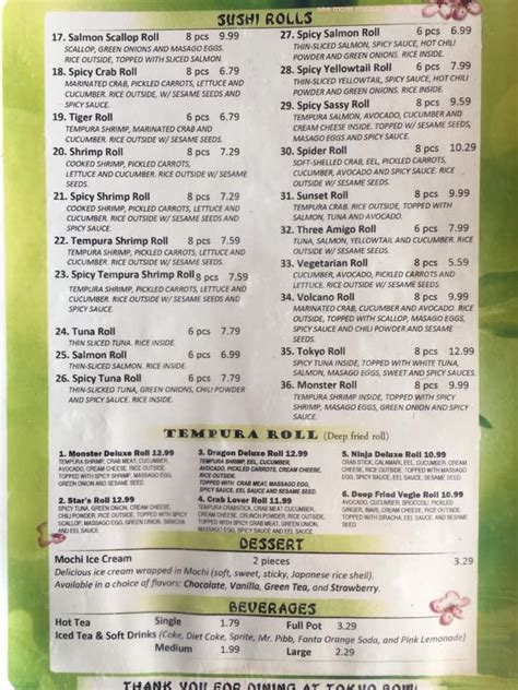 tokyo bowl menu porterville  Tokyo Bowl