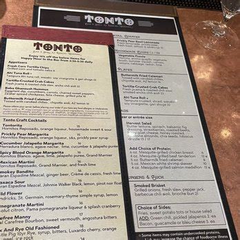 tonto grill menu Disappointed