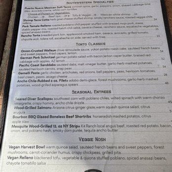 tonto grill menu  7 reviews 1 photo