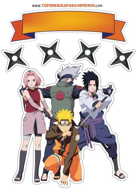 topo de bolo naruto para editar  Mais de 1