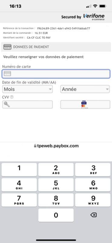 tpeweb paybox  Obligatoire