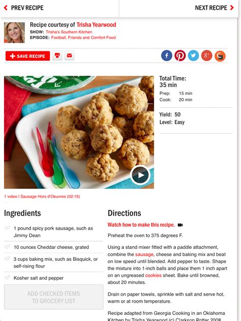 trisha yearwood sausage balls  Recipe courtesy of Trisha Yearwood