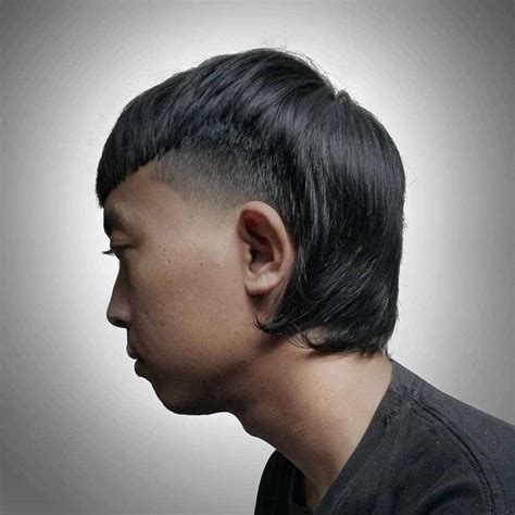 two block mullet panjang  The front half of the cut is a traditional two-block mullet and features a short back and sides,