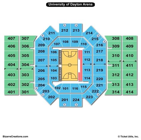 ud arena seating chart with seat numbers  EJ Nutter Center - Dayton, OH