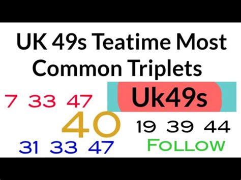 uk 49 most common pairs  Chronology is used to distinguish ties