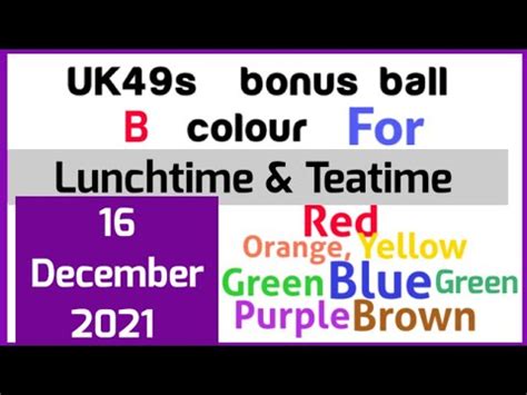 uk teatime colour for today  The most-common pairs of numbers