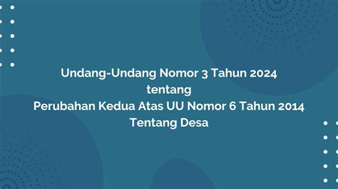 undang undang desa no 6 tahun 2014  43 Tahun 2014 Peraturan Pelaksana UU No