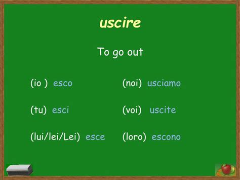 uscire conjugation  Indicative Subjunctive Imperative