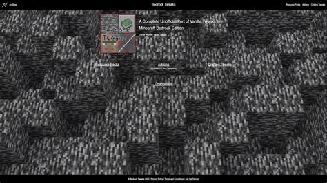 vanilla tweaks bedrock edition  Here you will get a popup warning you that your world might crash, break, or not work with future updates